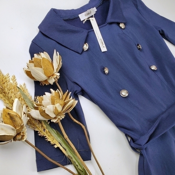 Comila Vintage 50 60's Style Navy Dress Size Small - Picture 3 of 15